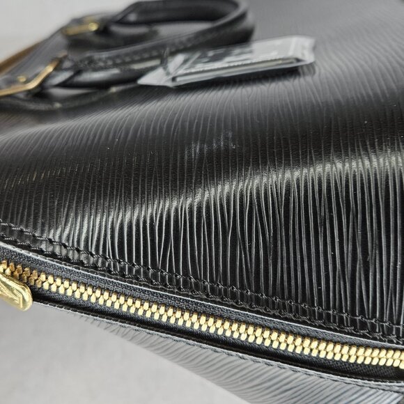 Louis Vuitton Black Epi Leather Alma PM Tote Bag Purse Handbag with COA - Picture 2 of 16